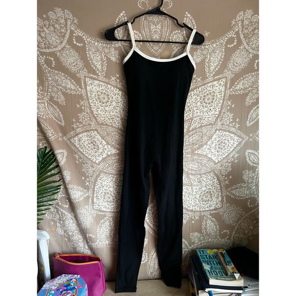 ADANOLA Ultimate Piping Scoop Unitard Jumpsuit Black Scoop Back Size XS - Picture 2 of 5